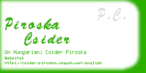 piroska csider business card